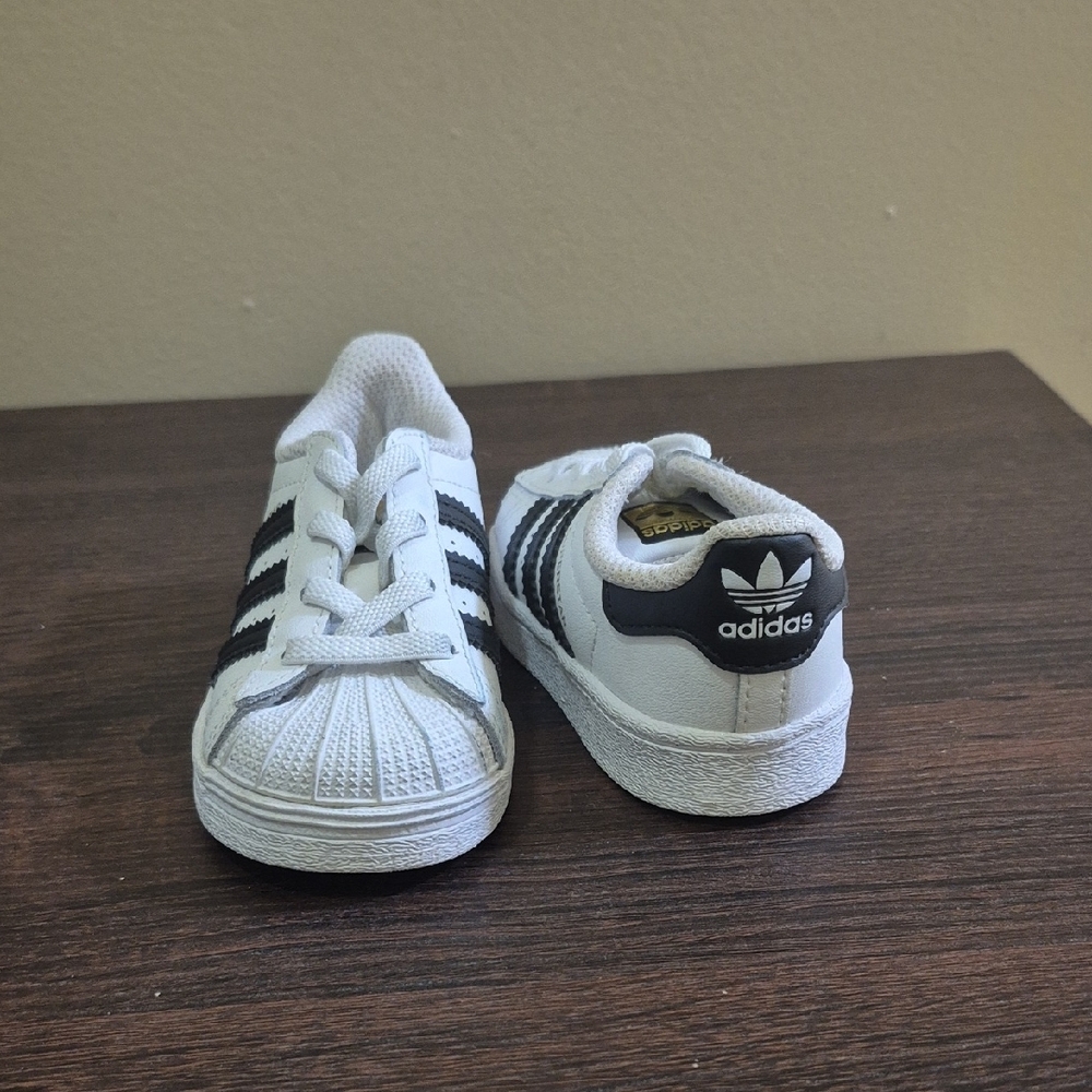 Adidas Kids White and Black Sneakers